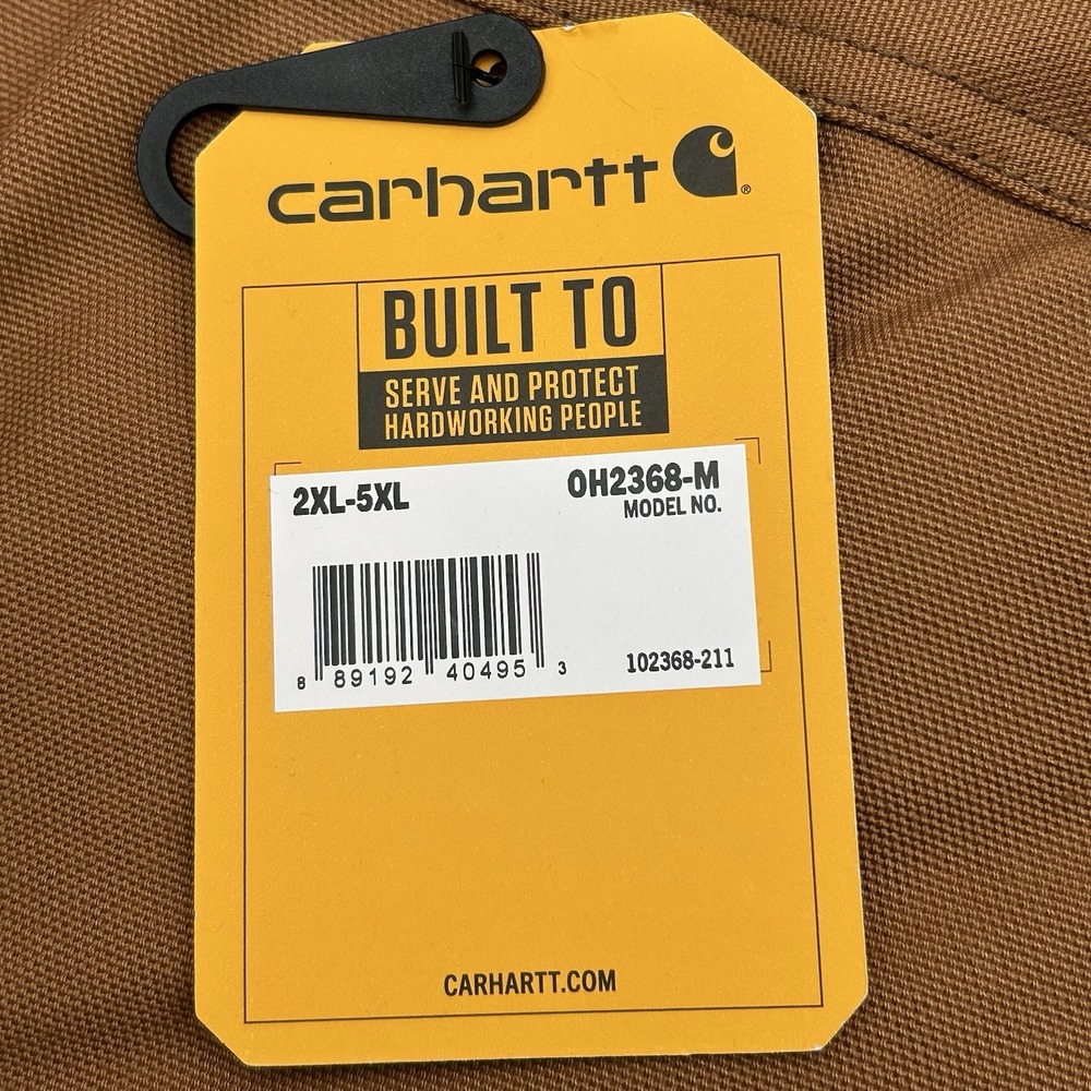 Carhartt Firm Duck Insulated Canvas Hood Sz 2X-5XL Brown Cotton Water-repellent - Picture 9 of 16